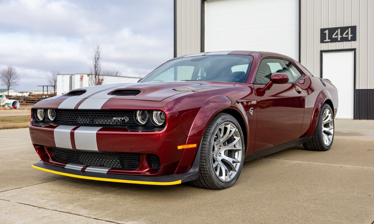 2023 Dodge Challenger SRT Hellcat Widebody Jailbreak Octane Red with dual silver stripes Exterior