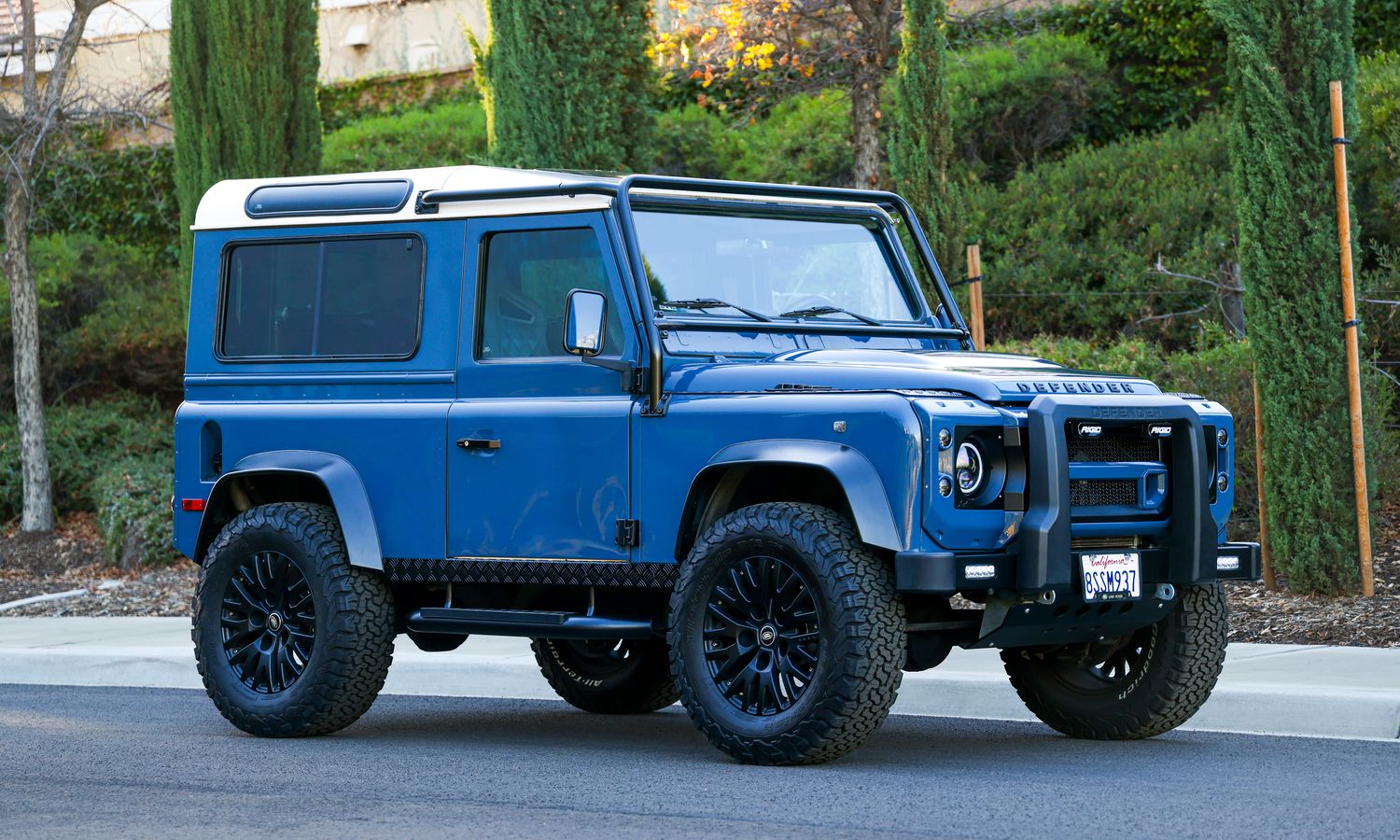 1997 Land Rover NAS Defender 90 Alres Blue finish with white roof Exterior