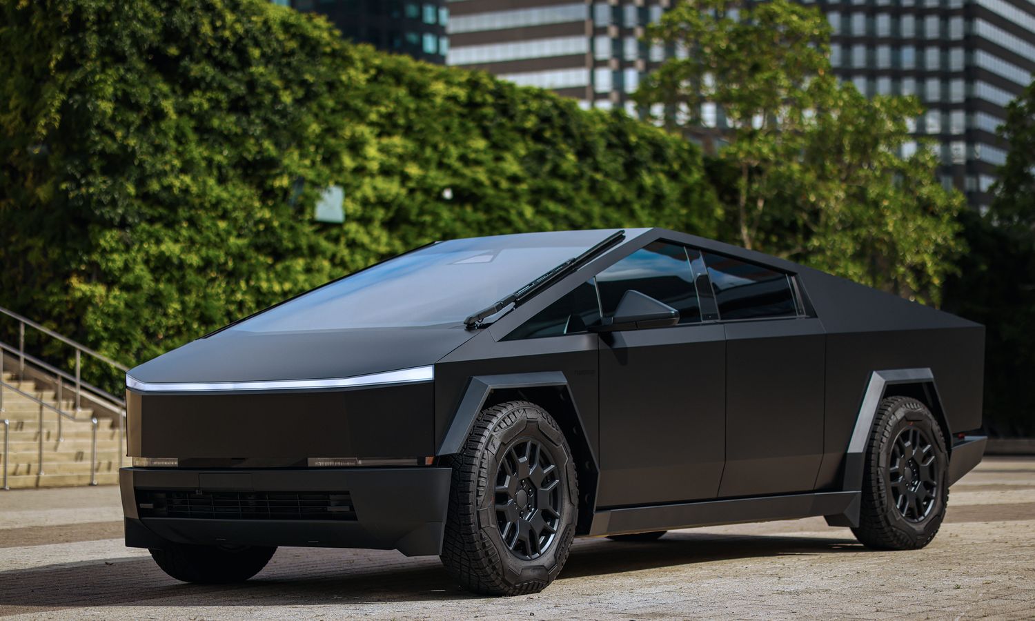 2024 Tesla Cybertruck Founders Edition Beast Matte Black Vinyl Wrap Exterior