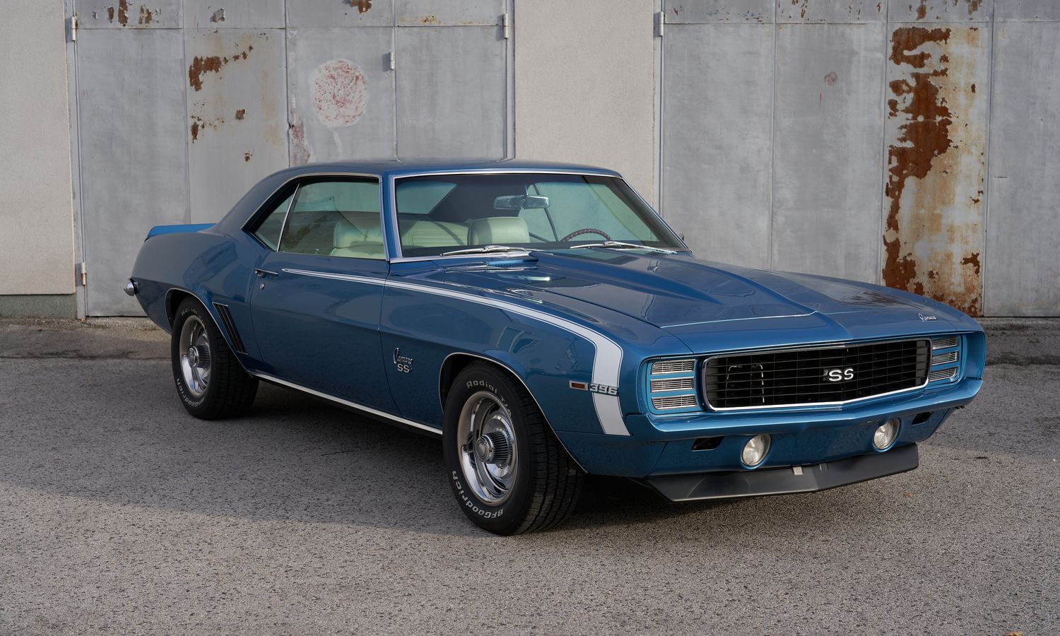 1969 Chevrolet Camaro SS Tribute Blue metallic with White accent stripes Exterior