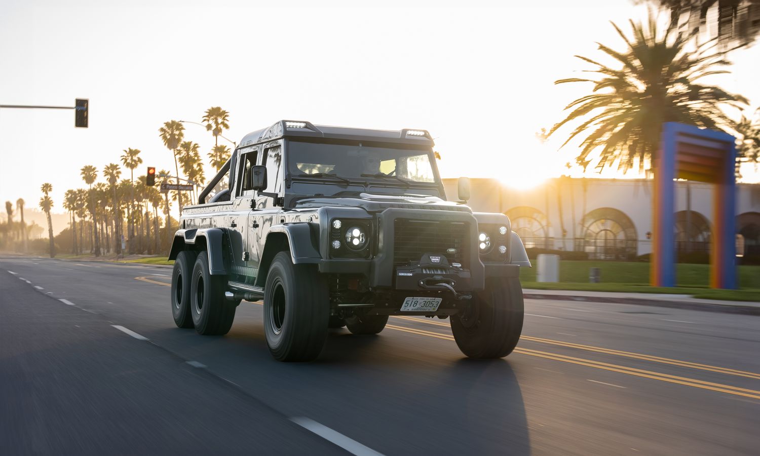 1993 Land Rover Defender 110 6x6 Double Cab Aston Martin Xenon Grey Exterior
