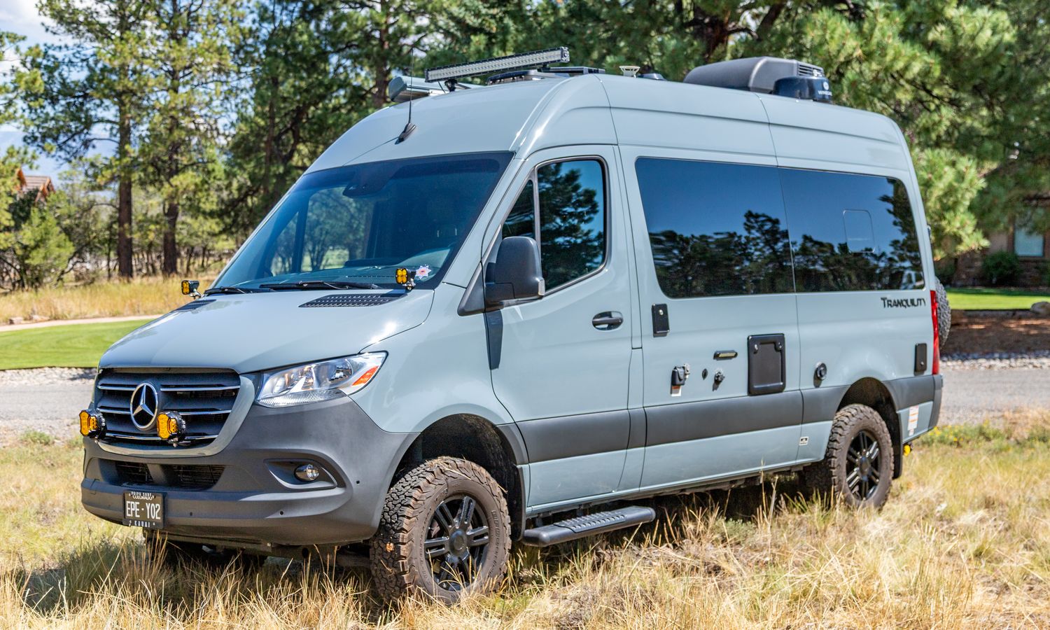 2022 Mercedes 144 four-wheel-sprinter camper van Blue Gray Exterior
