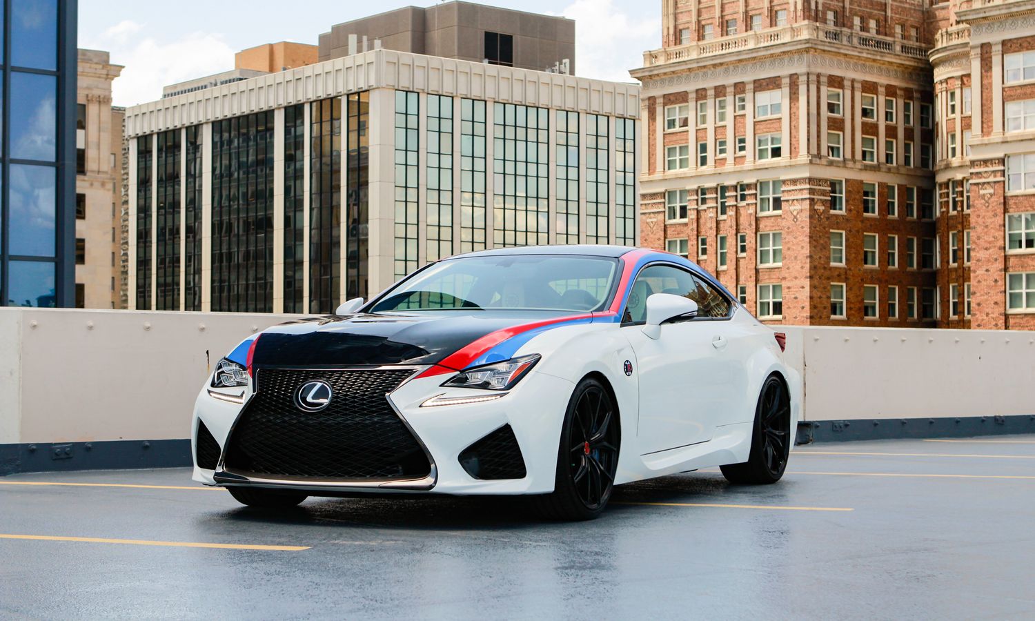 2016 Lexus RC F LA Clippers livery wrap over Pearl White Exterior